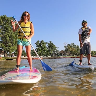 Stand up Paddle Boarding at The Beach at Deer Lake