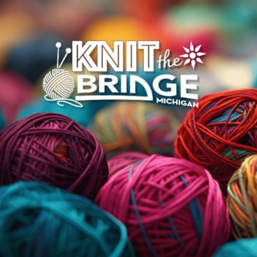 yarn to knit the SkyBridge Michigan for yarn bombing day