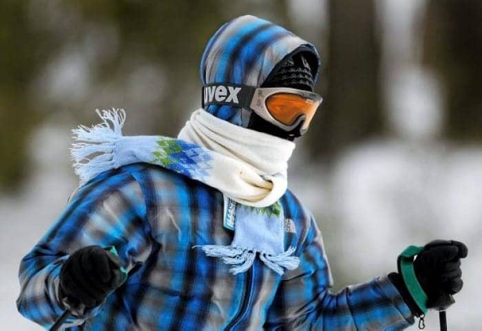 bundled up skier