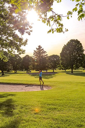 man golfing