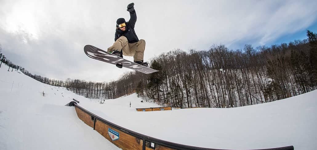 Rider hitting a rail in Ramshead