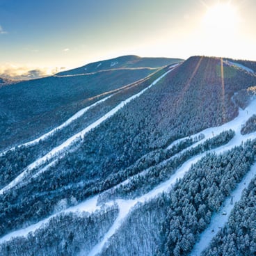 Skier on Loon Mountain South Peak